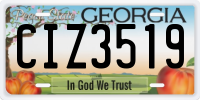 GA license plate CIZ3519