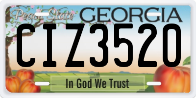 GA license plate CIZ3520