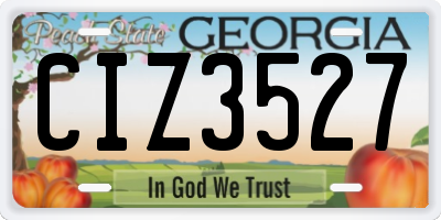GA license plate CIZ3527