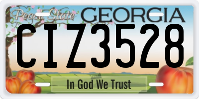 GA license plate CIZ3528