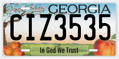GA license plate CIZ3535