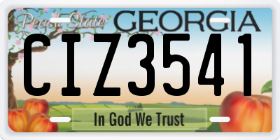 GA license plate CIZ3541