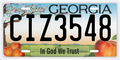 GA license plate CIZ3548