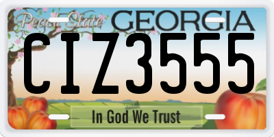 GA license plate CIZ3555