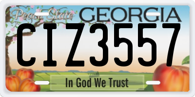 GA license plate CIZ3557