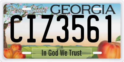 GA license plate CIZ3561
