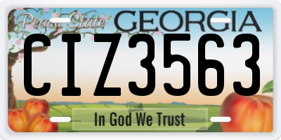 GA license plate CIZ3563