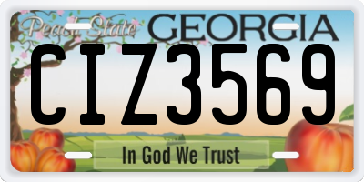 GA license plate CIZ3569