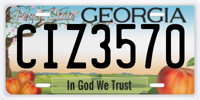 GA license plate CIZ3570