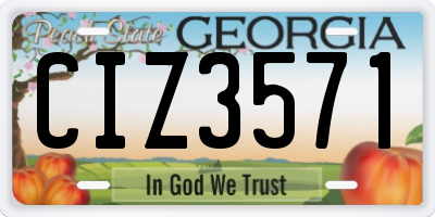 GA license plate CIZ3571