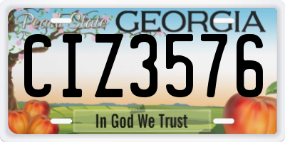 GA license plate CIZ3576
