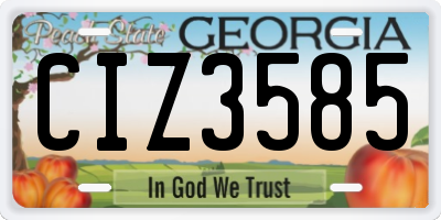 GA license plate CIZ3585