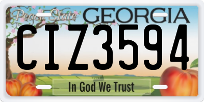 GA license plate CIZ3594