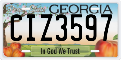 GA license plate CIZ3597