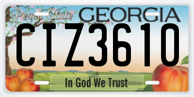 GA license plate CIZ3610
