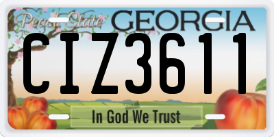 GA license plate CIZ3611