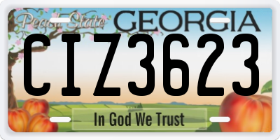 GA license plate CIZ3623