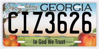 GA license plate CIZ3626