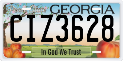 GA license plate CIZ3628