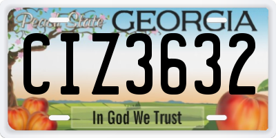 GA license plate CIZ3632