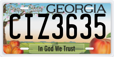 GA license plate CIZ3635