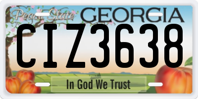 GA license plate CIZ3638