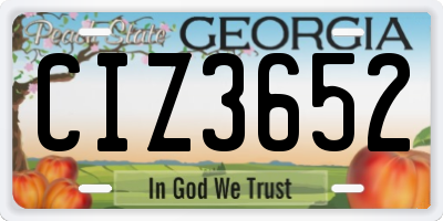 GA license plate CIZ3652