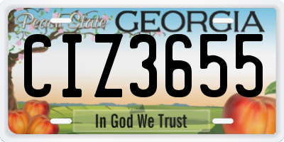 GA license plate CIZ3655