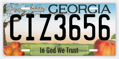 GA license plate CIZ3656