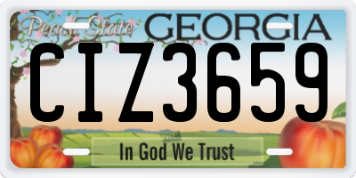 GA license plate CIZ3659
