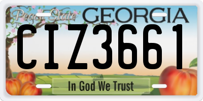 GA license plate CIZ3661