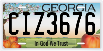 GA license plate CIZ3676
