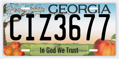 GA license plate CIZ3677