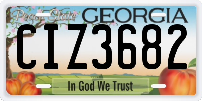 GA license plate CIZ3682