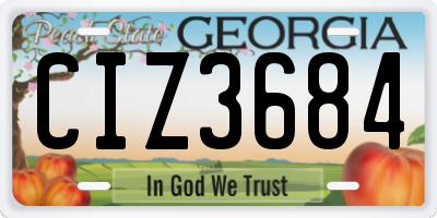 GA license plate CIZ3684
