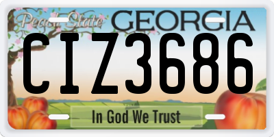GA license plate CIZ3686