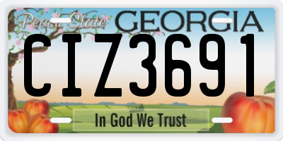 GA license plate CIZ3691