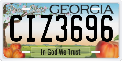 GA license plate CIZ3696