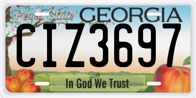 GA license plate CIZ3697