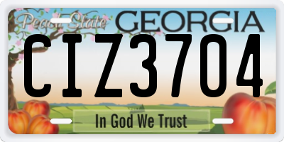 GA license plate CIZ3704