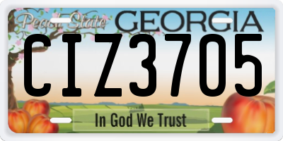 GA license plate CIZ3705