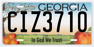 GA license plate CIZ3710
