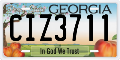 GA license plate CIZ3711