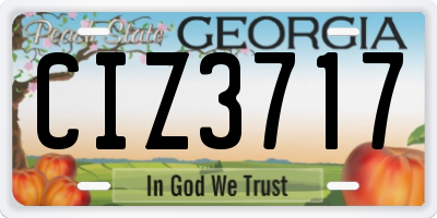 GA license plate CIZ3717