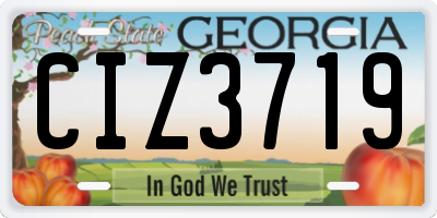 GA license plate CIZ3719