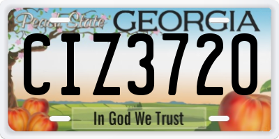 GA license plate CIZ3720