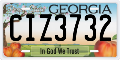GA license plate CIZ3732