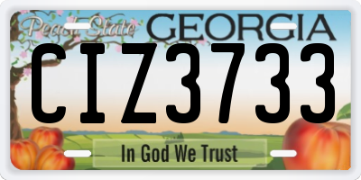 GA license plate CIZ3733