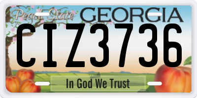 GA license plate CIZ3736