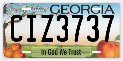 GA license plate CIZ3737